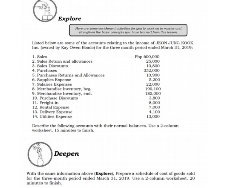 Explore Here are some enriclunent activities for