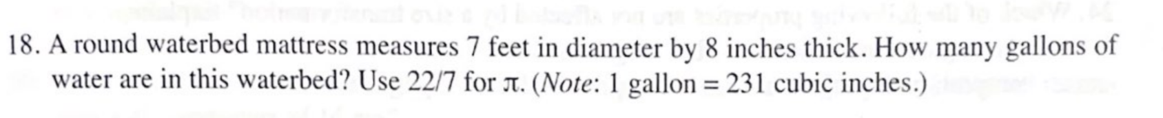 need some assistance, 18. A round waterbed