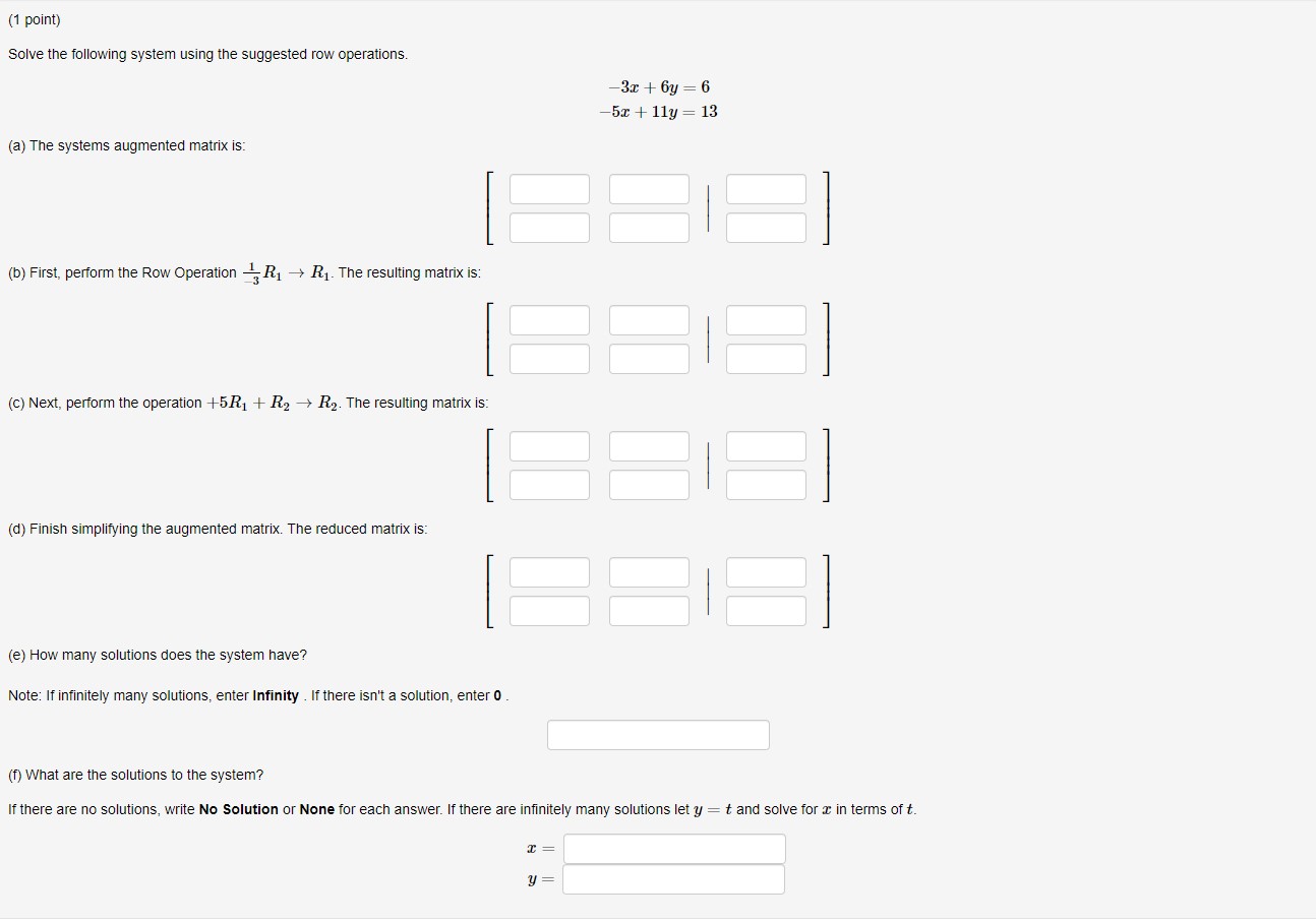 1) (1 point) FOR EACH PROBLEM ON THIS ASSIGNMENT,