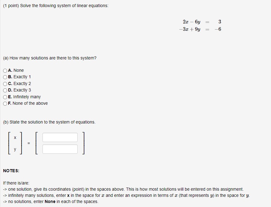 1) (1 point) FOR EACH PROBLEM ON THIS ASSIGNMENT,