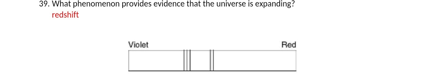 39. What phenomenon provides evidence that the