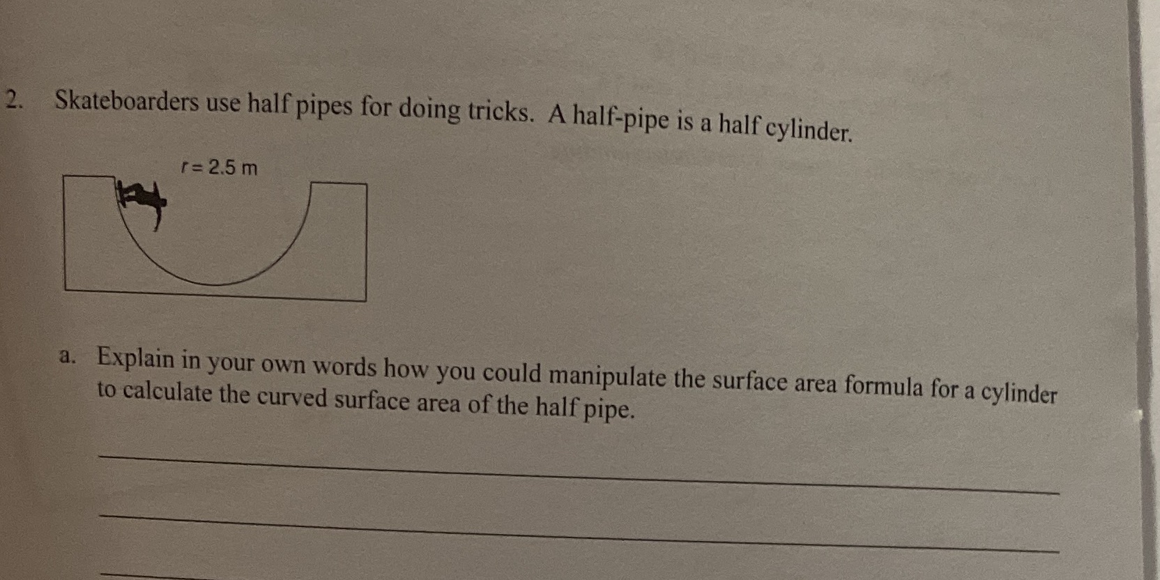 B. To the nearest square metre, what is the