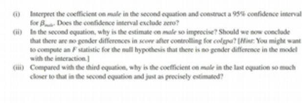 Isterpeet the coefficient on male in the second