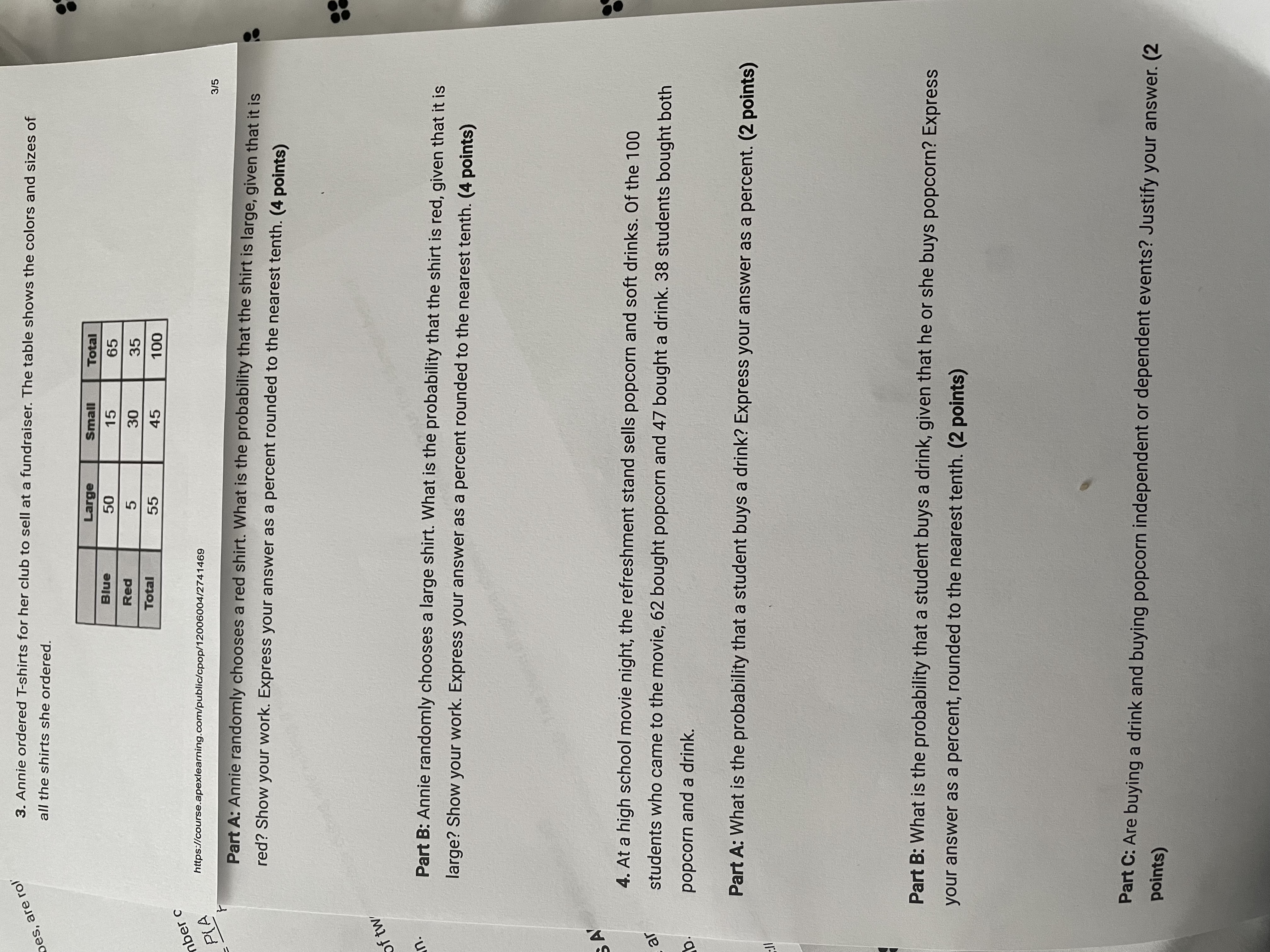 pes, are rol 3. Annie ordered T-shirts for her