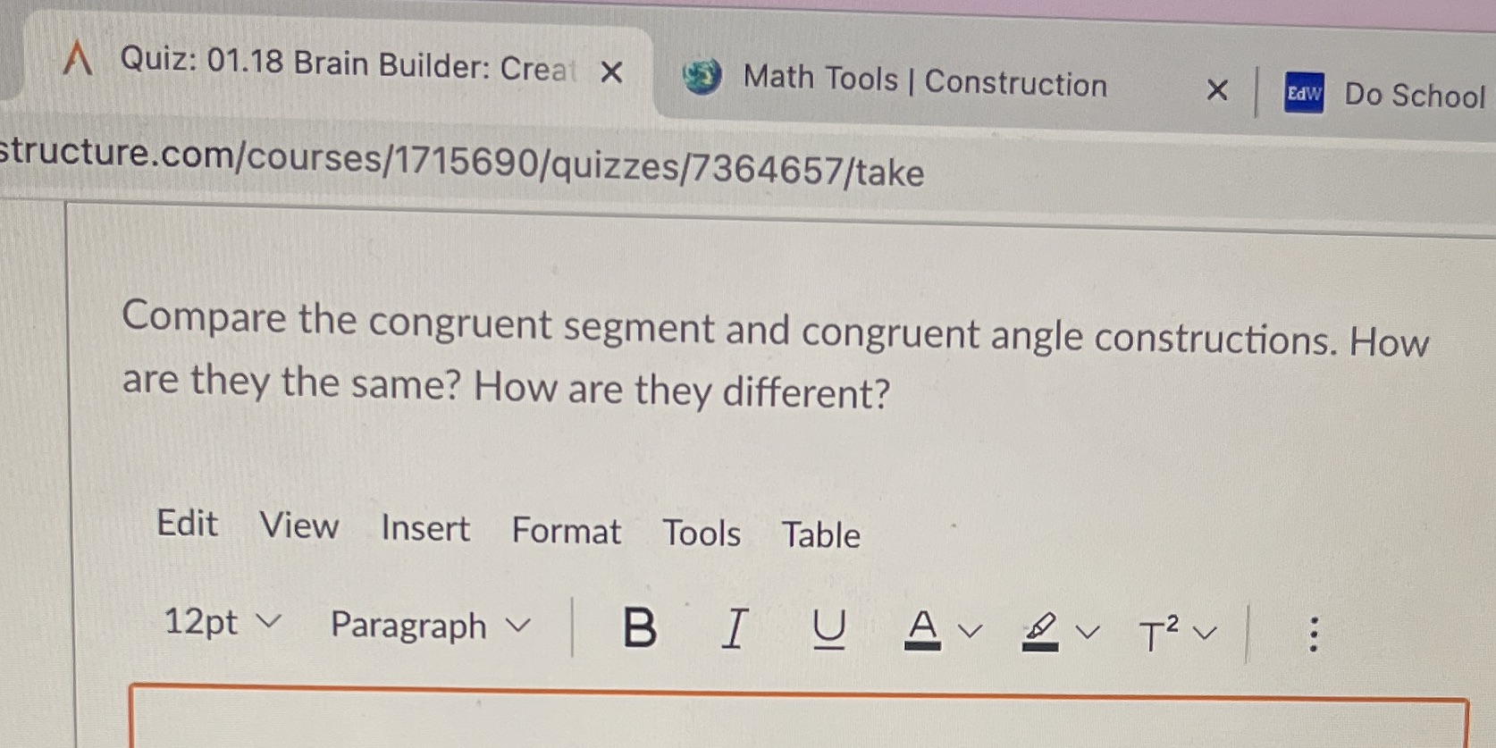 A Quiz: 01.18 Brain Builder: Creat X Math Tools |