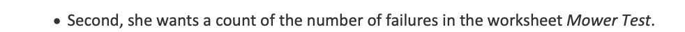 . Second, she wants a count of the number of