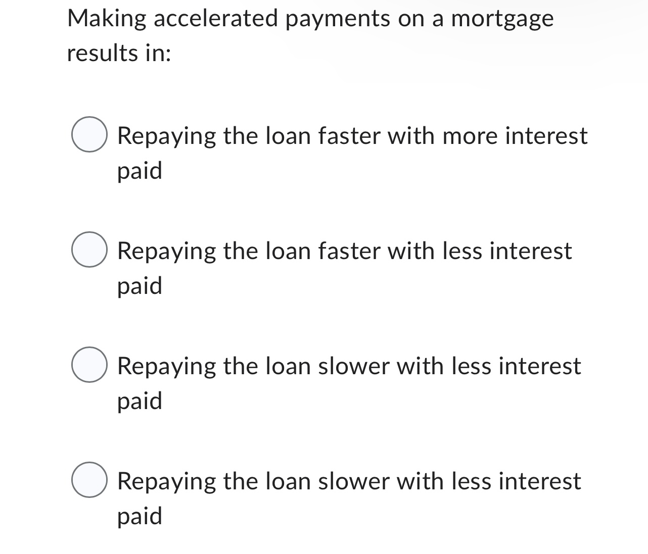Making accelerated payments on a mortgage results