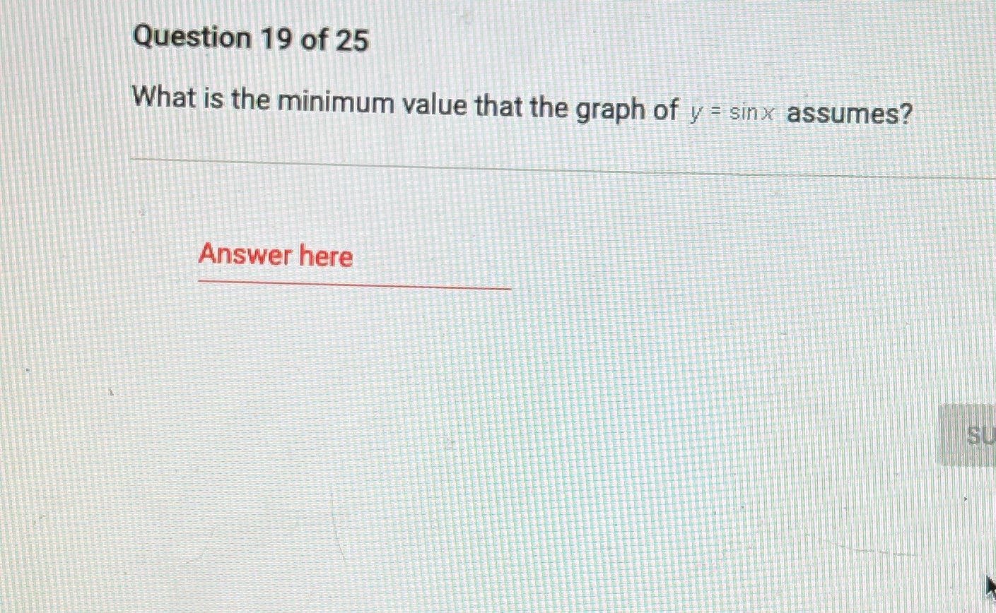What is the minimum value that the graph assumes?