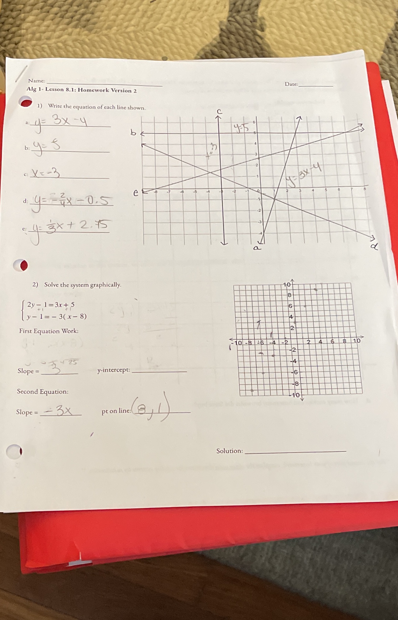is number 1 correct? how do i do number 2? Name: