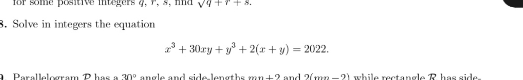 for some positive integers q, 7, 8, find vq + 7