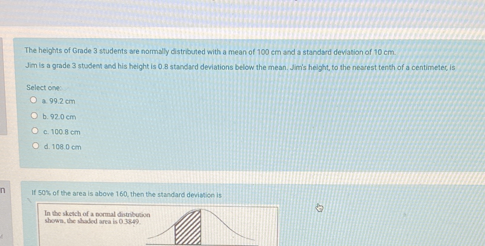 The heights of Grade 3 students are normally