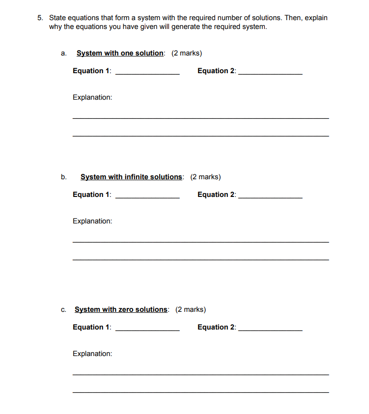 5. State equations that form a system with the