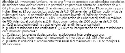 Ejercicio 12. Investment Advisors, Inc. es una