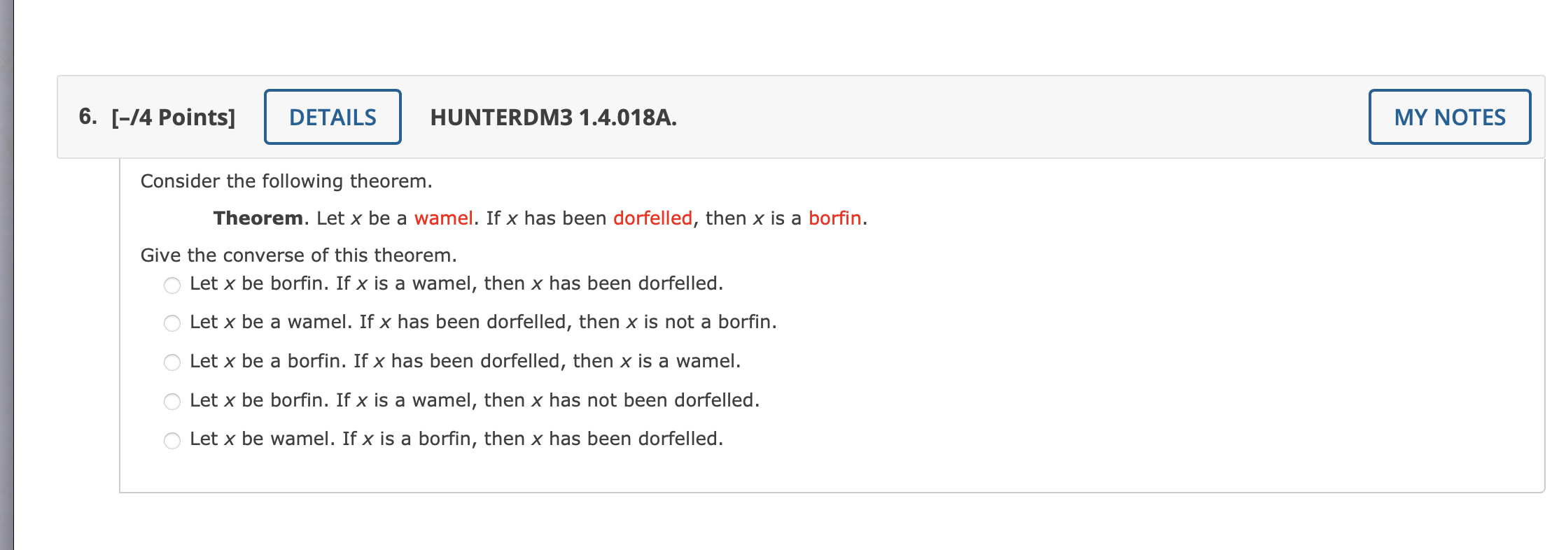 HELP ME SOLVE THESE 6. [-/4 Points] DETAILS
