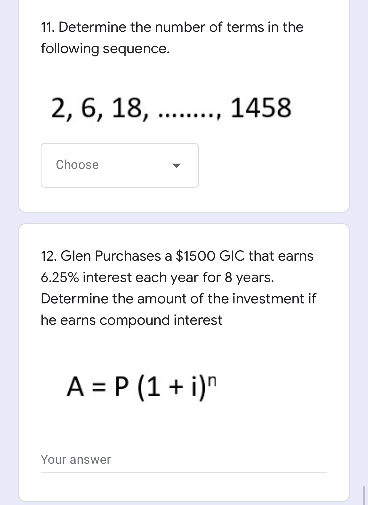 please help 11. Determine the number of terms in