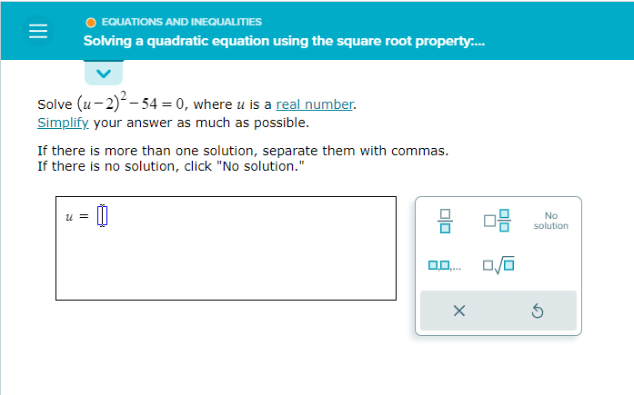 module is equations and inequalities, topic is