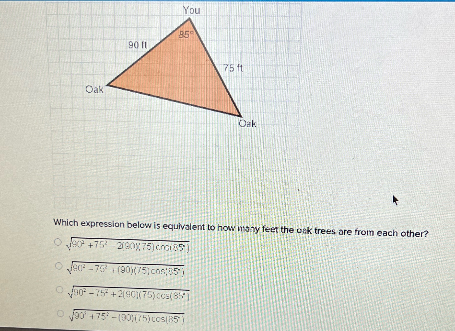 What is the answer to this problem? You 85 90 ft