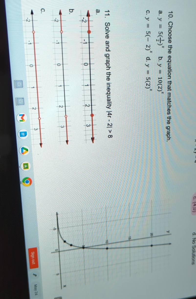 Need help with Question 10., which is the graph