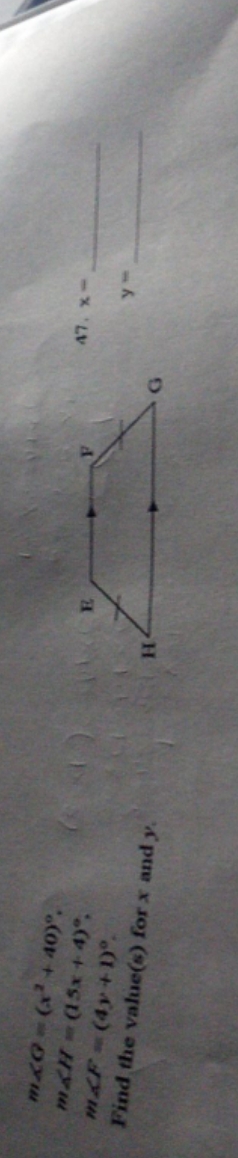 pls help asap solving for X,AND Y \f