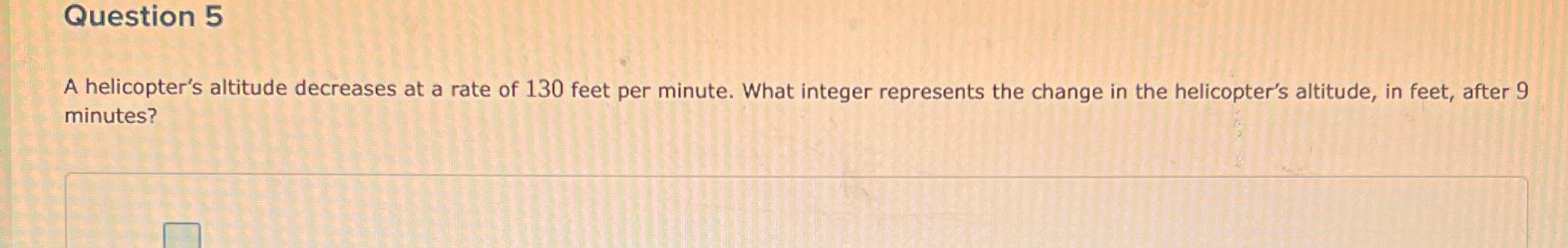 A Helicopters altitude decreases at a rate of 130