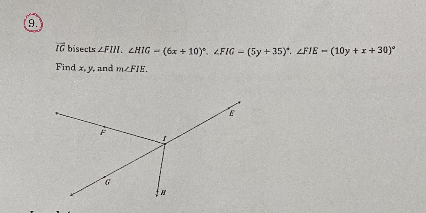 Write a geometric statement for each equation you