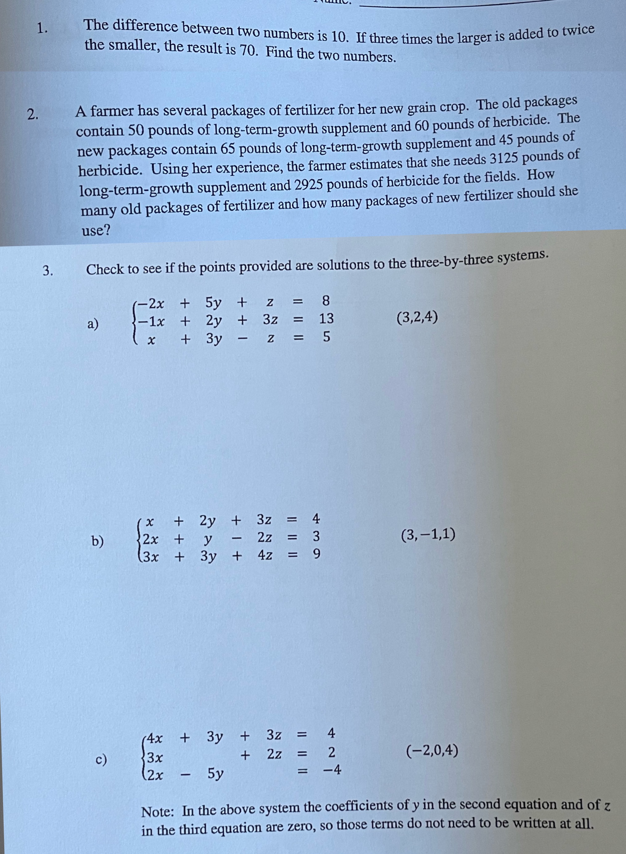 1. The difference between two numbers is 10. If