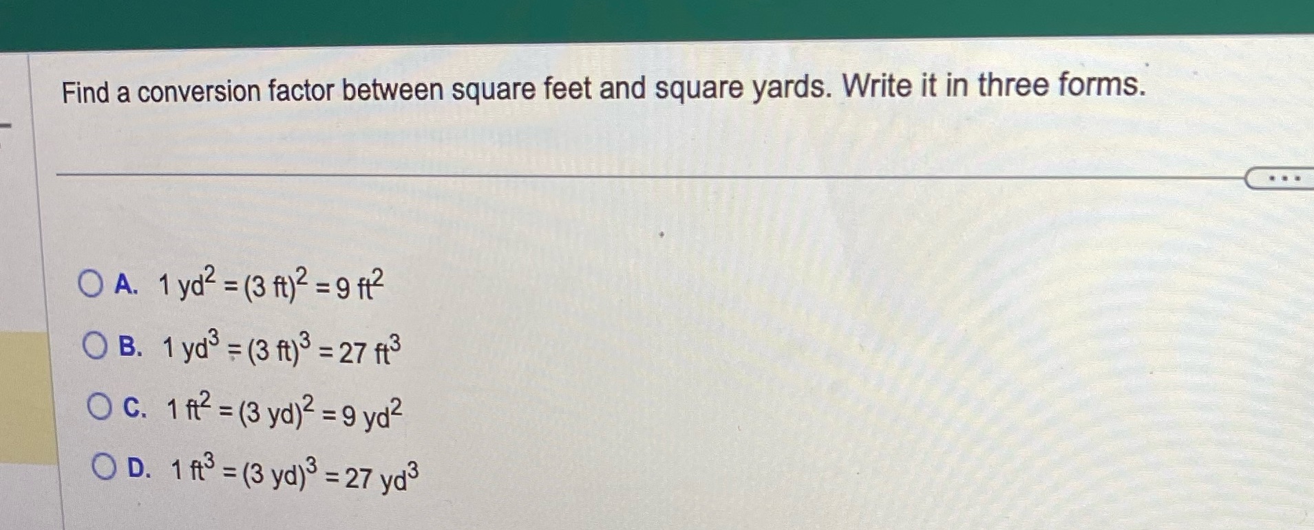 Find a conversion factor between square feet and