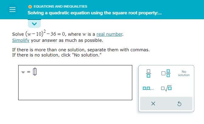 module is equations and inequalities, topic is