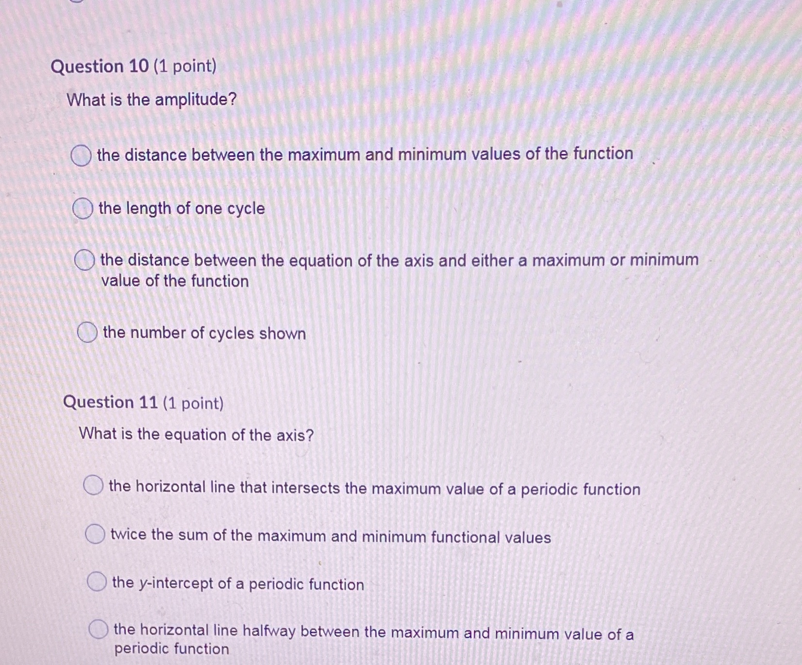 Which of these is the right answer for each?