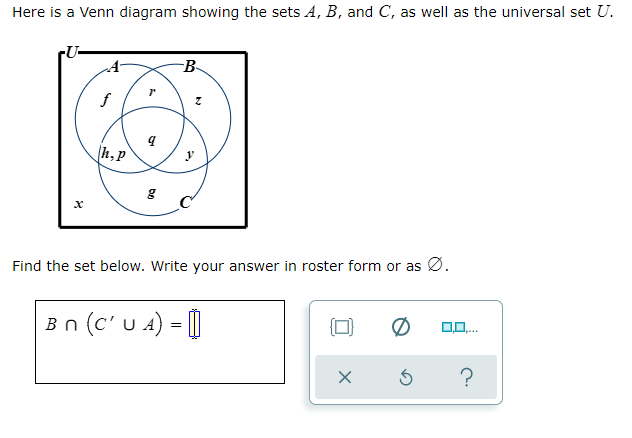 Here is a 1il'enn diagram showing the sets