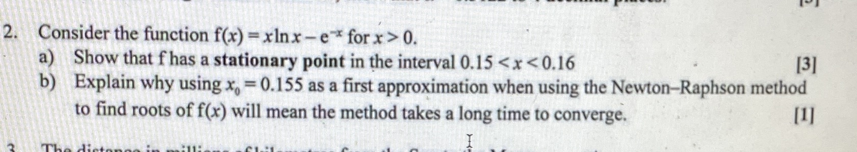 2. Consider the function f(x) = xInx -e * for x >