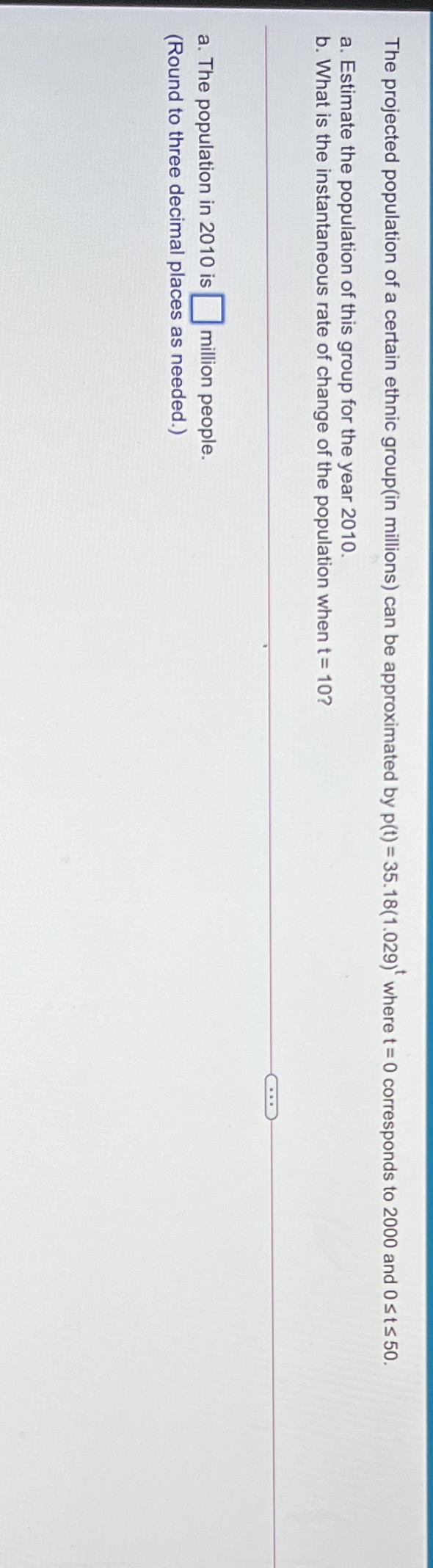 The projected population of a certain ethnic