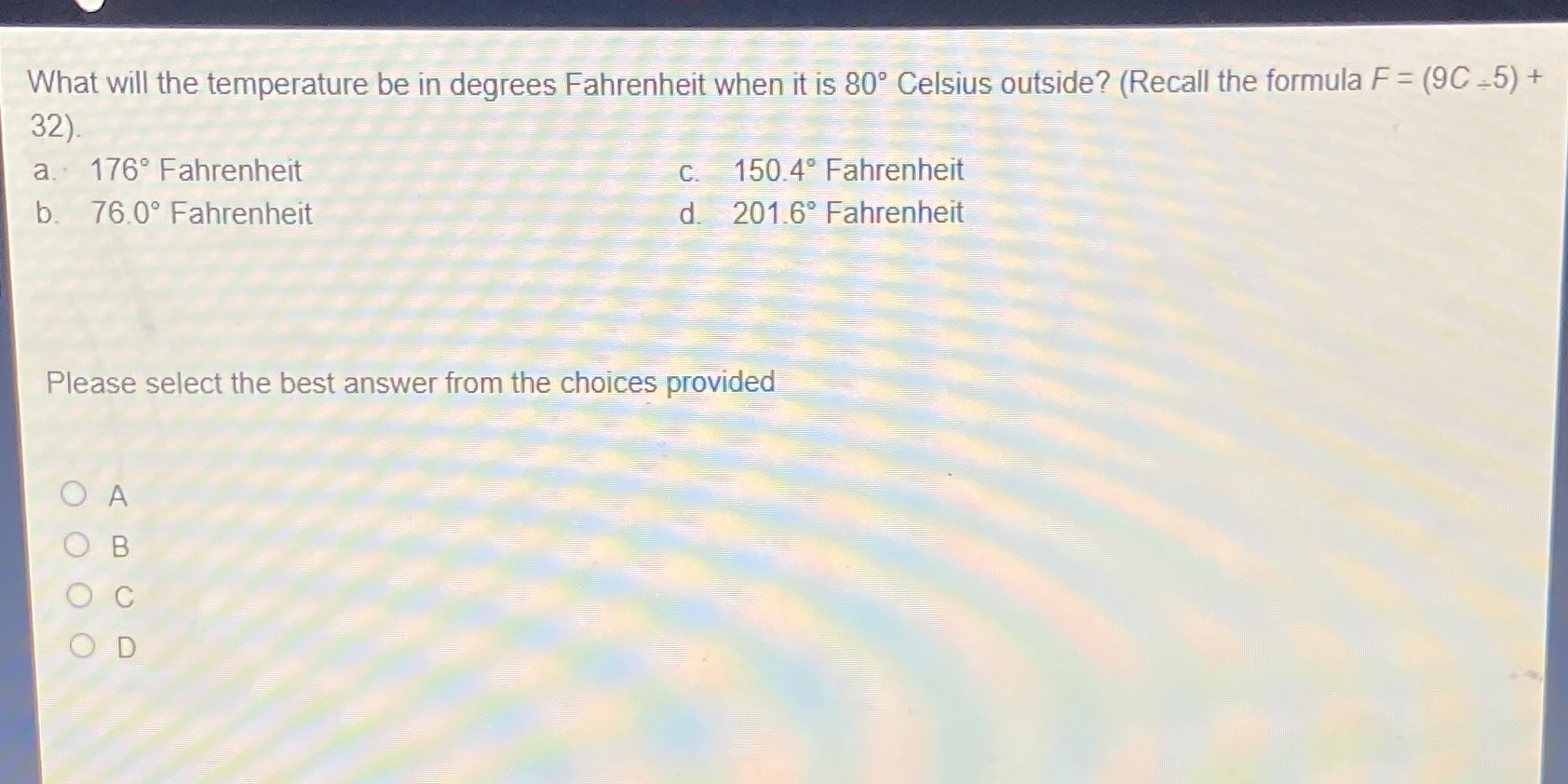 What will the temperature be in degrees