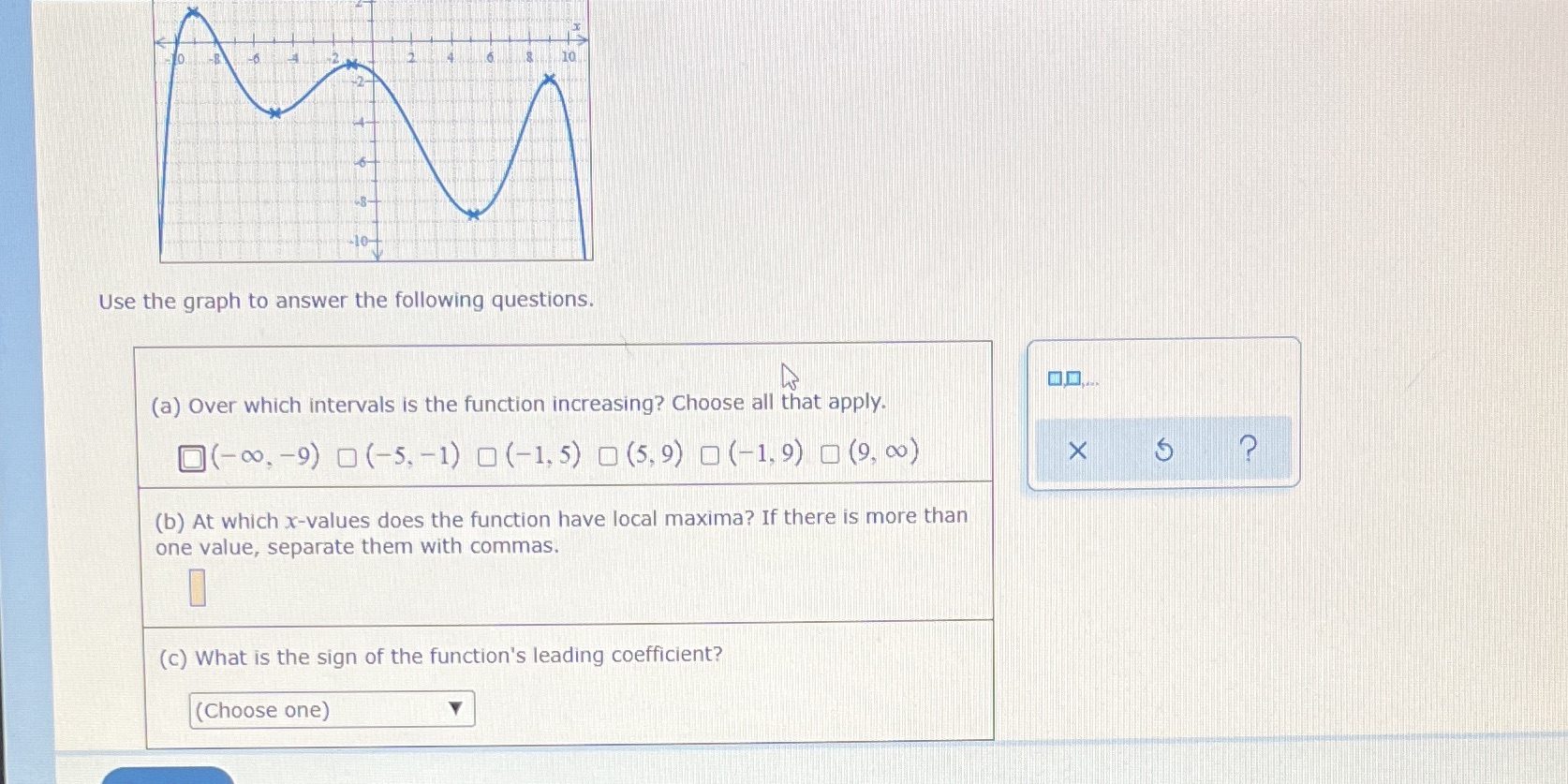 10- Use the graph to answer the following