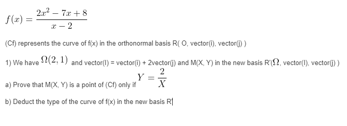 Plzz solve..Thank u.. 2x- - 7x+8 f(a) = - 2 (Cf)