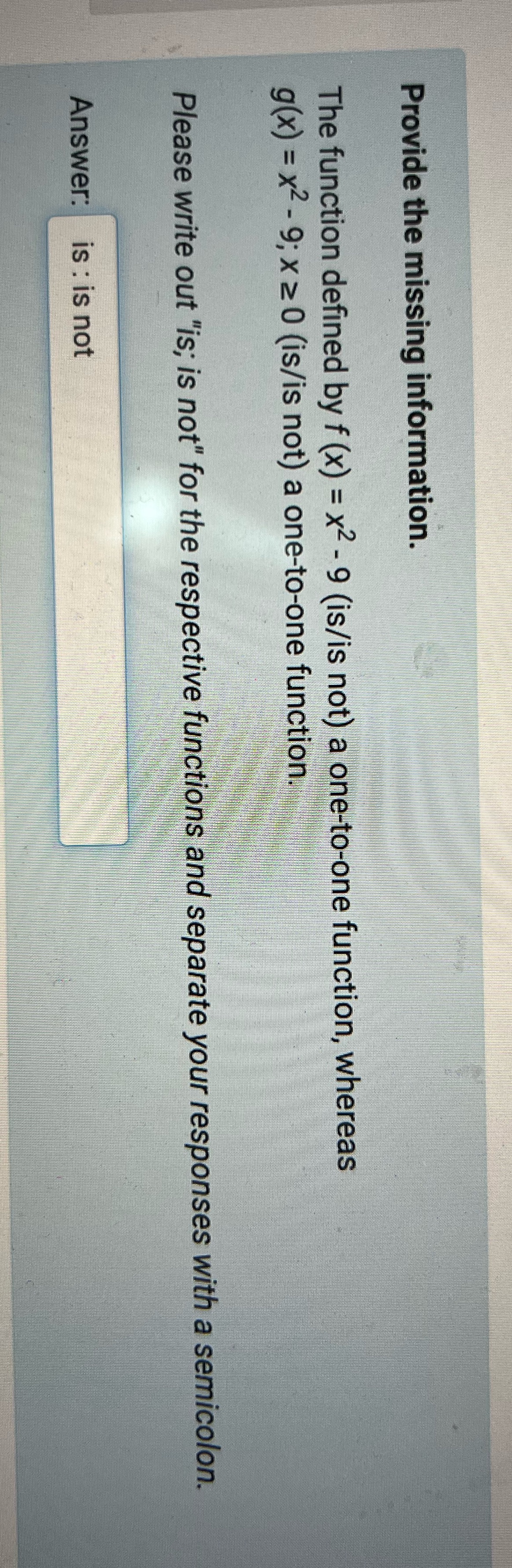 Is my answer correct? Provide the missing