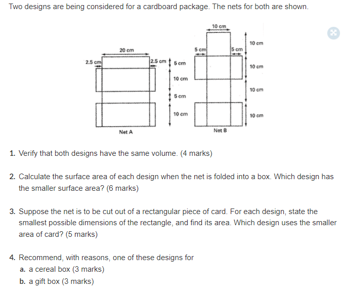 Two designs are being considered for a cardboard