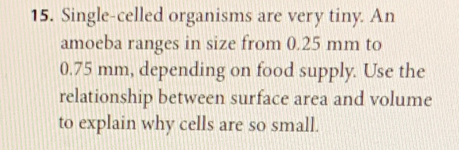 Volume of prisms 15. Single-celled organisms are