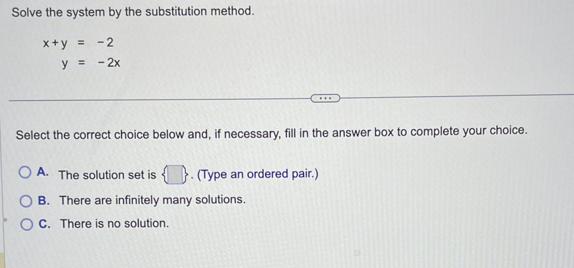 Solve the system of equations by the addition