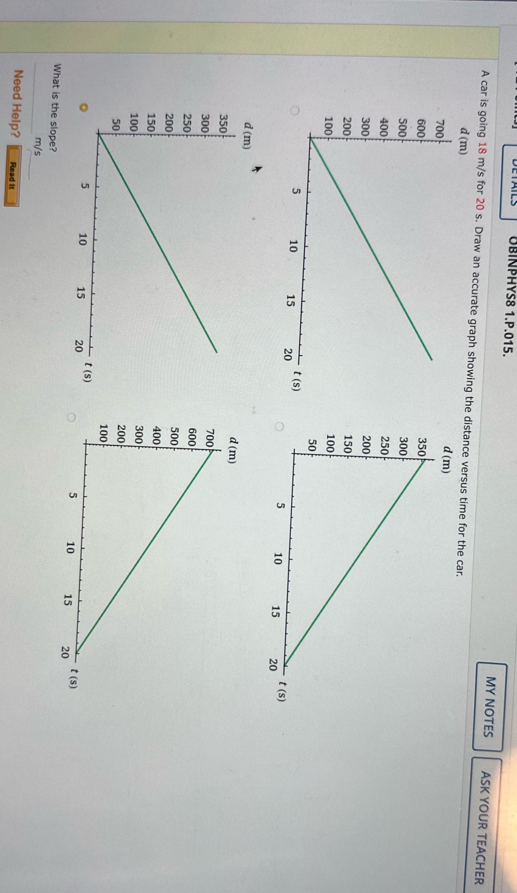 BINPHYS8 1.P.015. MY NOTES ASK YOUR TEACHER A car