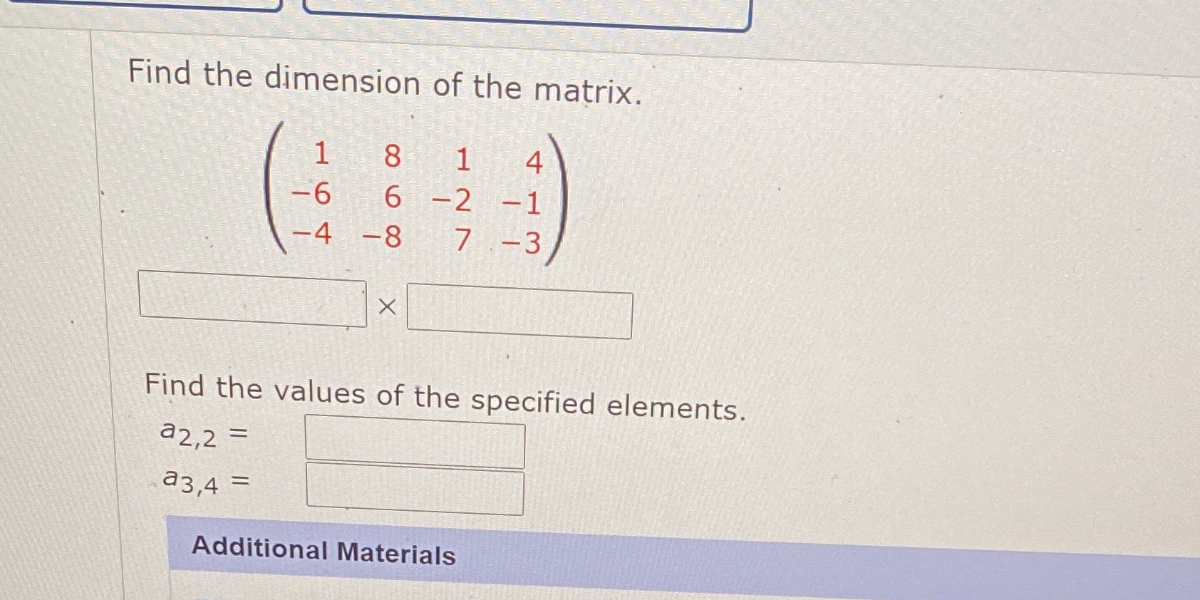 Find the dimension Find the dimension of the