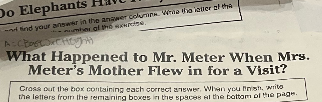 Do Elephants Hay and find your answer in the