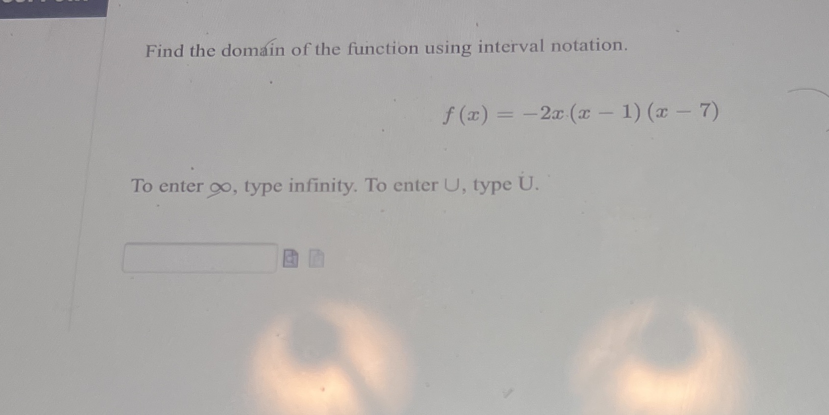 Find the domain of the function using interval