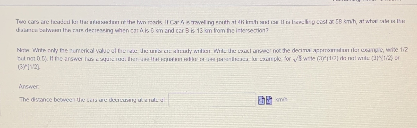 Two cars are headed for the intersection of the