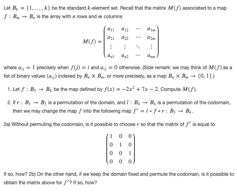 Let Bk = { l, . .. , k} be the standard k-element
