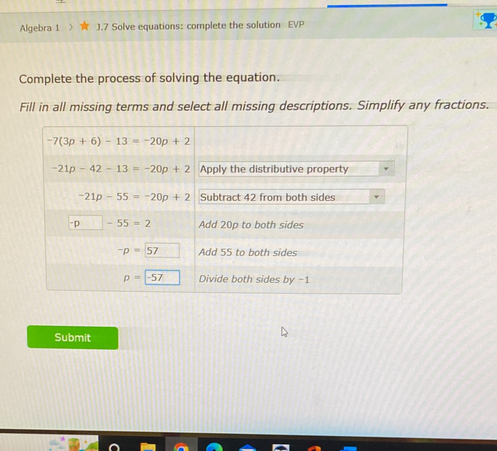 Answer the following question Algebra 1  style=