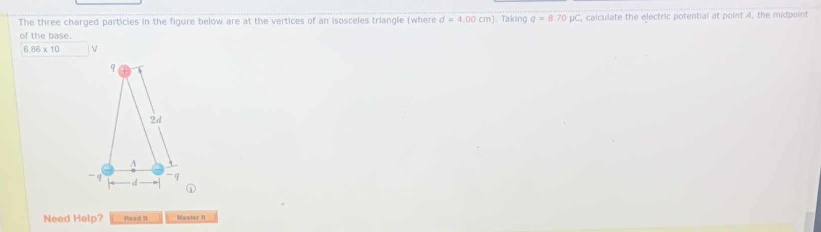The three charged particles in the figure below