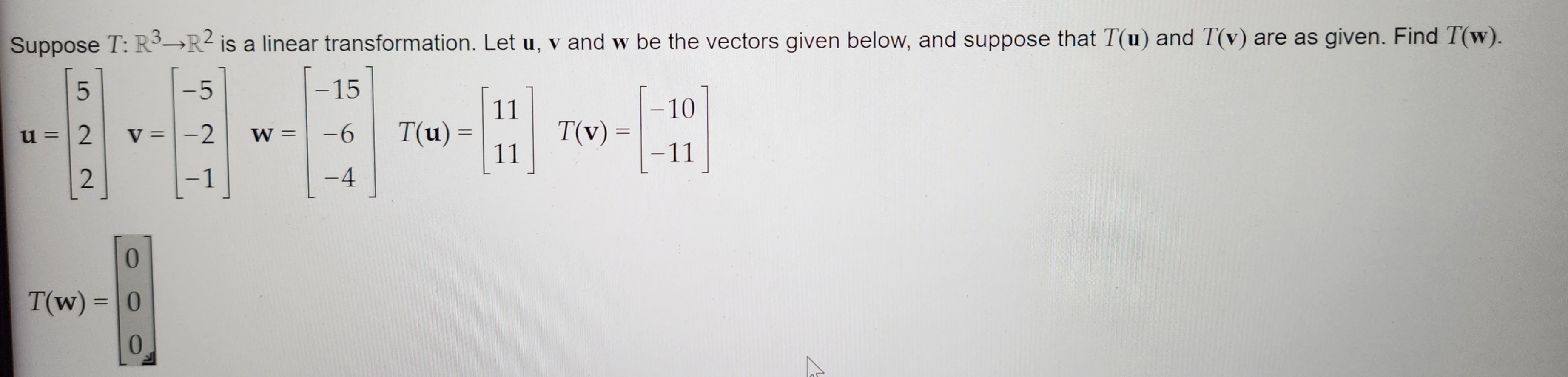 Suppose T: R3-R2 is a linear transformation. Let