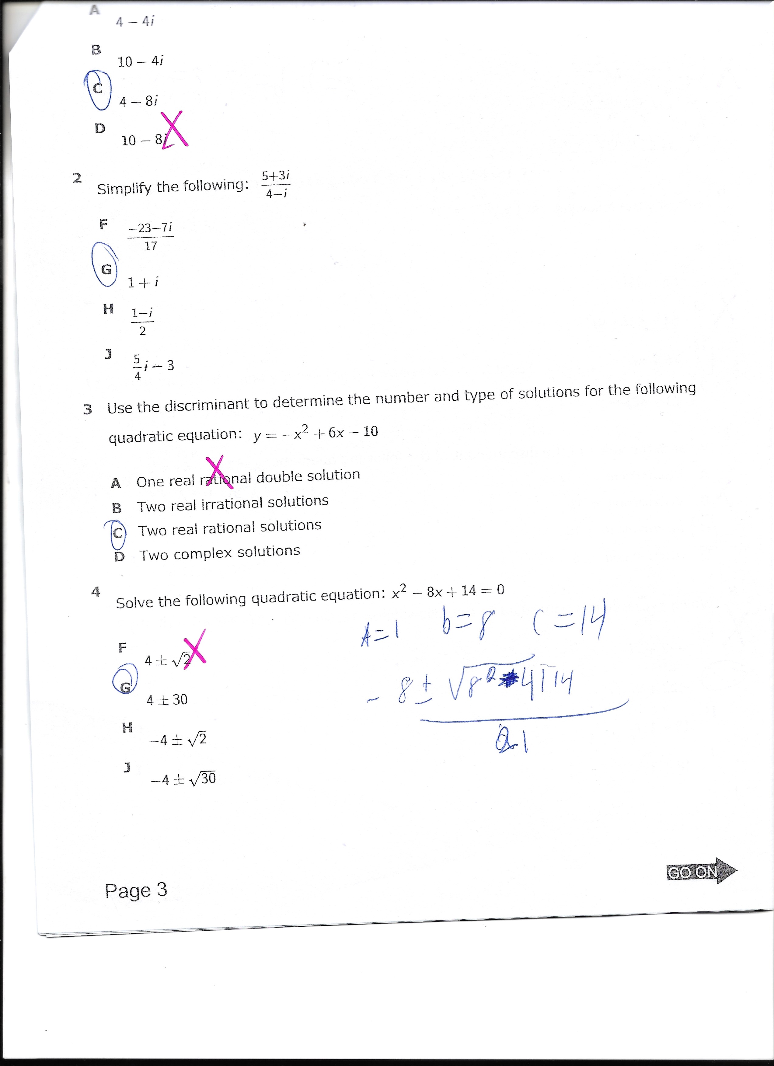 10~4i 4~8i 13 108 2 5+3; Simplify the following: