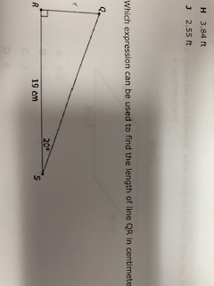 H 3.84 ft J 2.55 10 Which expression can be used